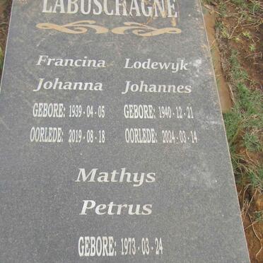 LABUSCHAGNE Lodewyk Johannes 1940-2024 & Francina Johanna 1939-2019 :: LABUSCHAGNE Mathys Petrus 1973-2021