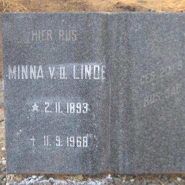 LINDE Minna, v.d. 1893-1968