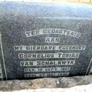 SCHALKWYK Cornelius Tobias, van 1867-1938