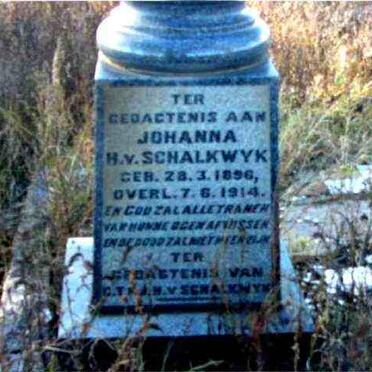 SCHALKWYK Johanna H., v. 1896-1914
