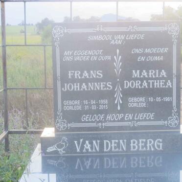 BERG Frans Johannes, van den 1958-2015 &amp; Maria Dorathea 1961-