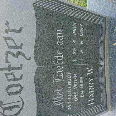 COETZER Harry W. 1903-1987