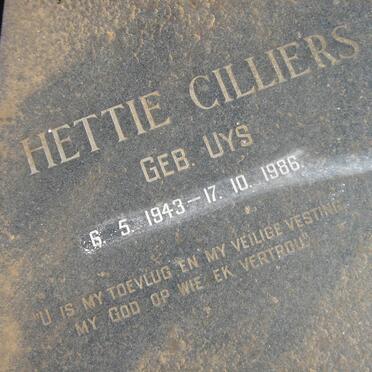 CILLIERS Hettie nee UYS 1943-1986