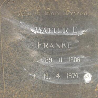 FRANKE Walter E. 1906-1974