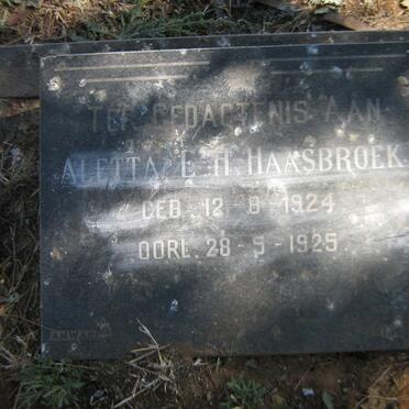 HAASBROEK Aletta E. H. 1924-1925