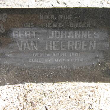 HEERDEN Gert Johannes, van 1901-1949