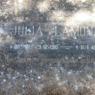 LAMONT Julia nee BOSHOFF 1910-1990