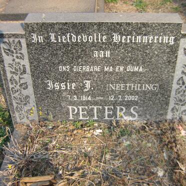 PETERS Issie J. nee NEETHLING 1914-2002
