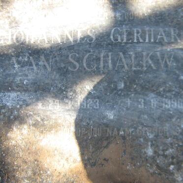SCHALKWYK Johannes Gerhardus, van 1923-1990