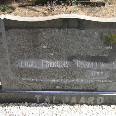TALJAARD Louis Francois 1917-1982 &amp; Cornelia S. 1923-2014
