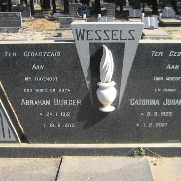 WESSELS Abraham Burger 1912-1979 &amp; Catorina Johanna 1927-2007