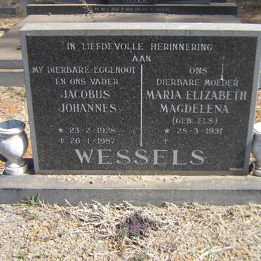 WESSELS Jacobus Johannes 1928-1987 &amp; Maria Elizabeth Magdalena ELS 1931-