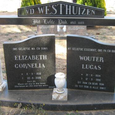 WESTHUIZEN Wouter Lucas, v.d. 1934-1998 &amp; Elizabeth Cornelia 1936-2005