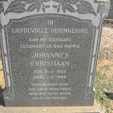 WESTHUIZEN Johannes Christiaan, v.d. 1923-1959