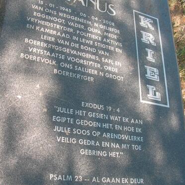 KRIEL Andries Stefanus 1945-2008 