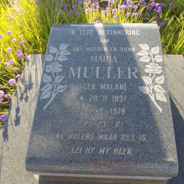 MULLER Maria nee MALAN 1897-1978