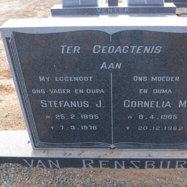 RENSBURG Stefanus J., van 1895-1978 &amp; Cornelia M. 1905-1982
