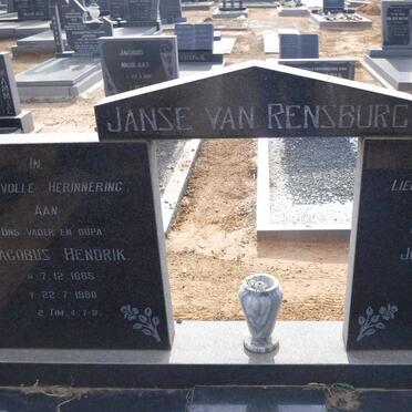 RENSBURG Jacobus Hendrik, Janse van 1885-1980 &amp; Johanna Alida LE ROUX 1898-1980