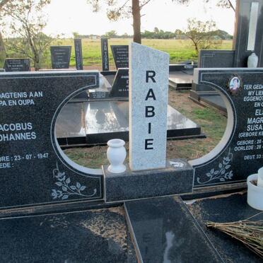 RABIE Jacobus Johannes 1947- &amp; Elsie Magrieta Susanna KELBRICK 1950-2009