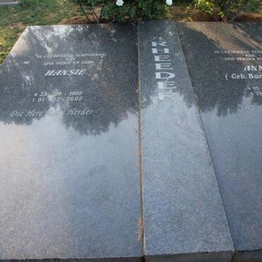 RHEEDER Hansie 1908-2002 &amp; Anna BARKHUYSEN 1916-2001