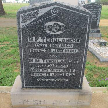 TERBLANCHE B.F. 1863-1938 &amp; R.M. DAVIES 1868-1943