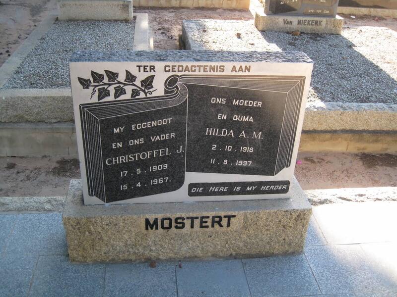 MOSTERT Christoffel J. 1909-1967 & Hilda A.M. 1918-1997