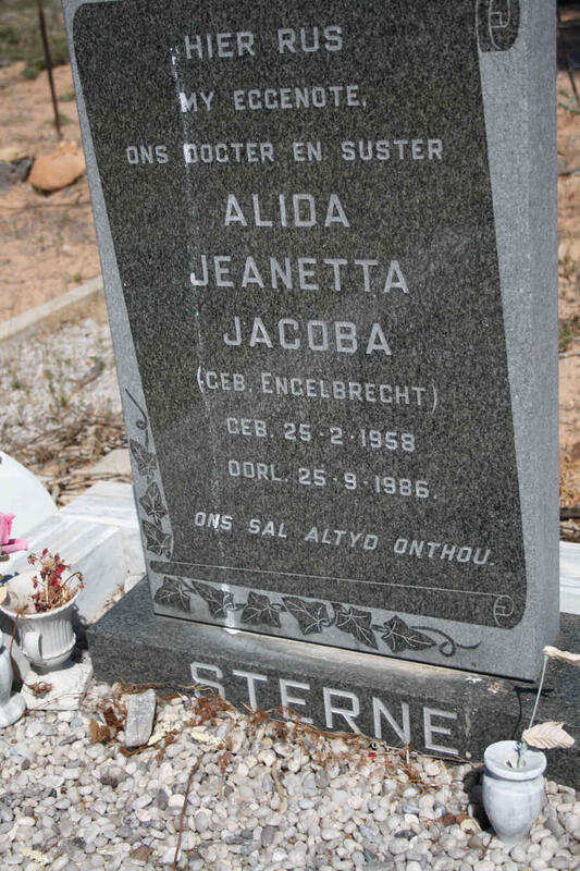 STERNE Alida Jeanetta Jacoba nee ENGELBRECHT 1958-1986