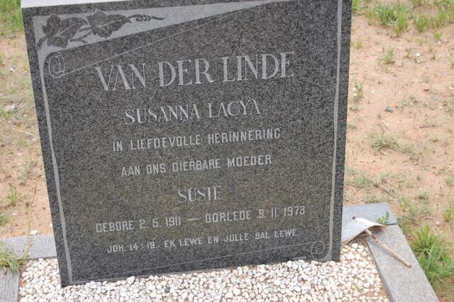 LINDE Susanna Lacya, van der 1911-1973