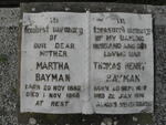 BAYMAN Thomas Henry 1870-1956 & Martha 1882-1966
