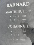 BARNARD Marthinus J.F. 1908-1988 & Johanna K. 1914-1991
