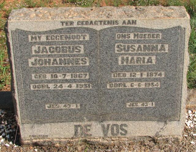 VOS Jacobus Johannes, de 1867-1951 & Susanna Maria 1874-1954