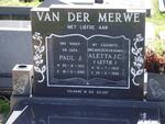 MERWE Paul J., van der 1921-2010 & Aletta J.C. 1920-1996