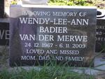 MERWE Wendy-Lee-Ann Badier, van der 1967-2009