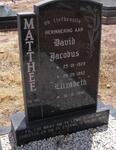 MATHEE David Jacobus 1929-1992 & Elizabeth 1941-