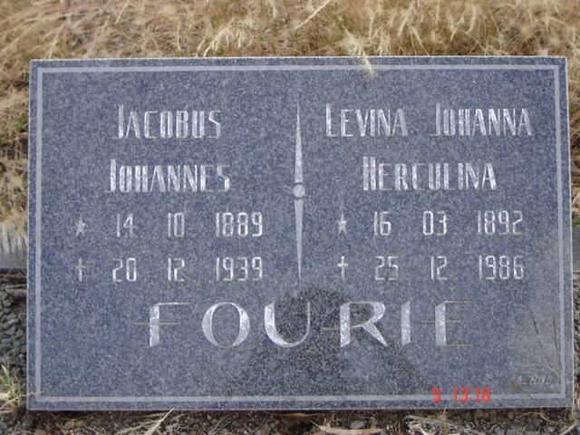 FOURIE Jacobus Johannes 1889-1939 & Levina Johanna Herculina 1892-1986