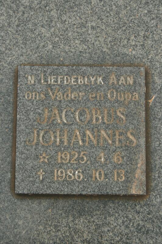 ? Jacobus Johannes 1925-1986