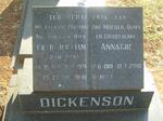 DICKENSON Fred William 1914-1976 & Annatjie 1918-2000
