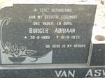 ASWEGEN Burger Adriaan, van 1890-1972 & Hester Jacomina Jacoba 1895-1980