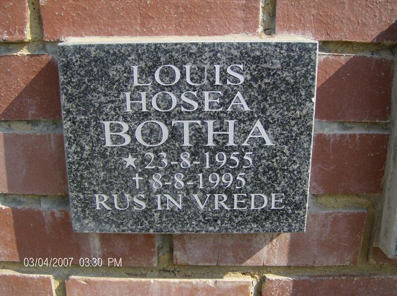 BOTHA Louis Hosea 1955-1995