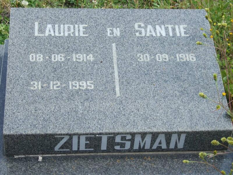 ZIETSMAN Laurie 1914-1995 & Santie 1916-