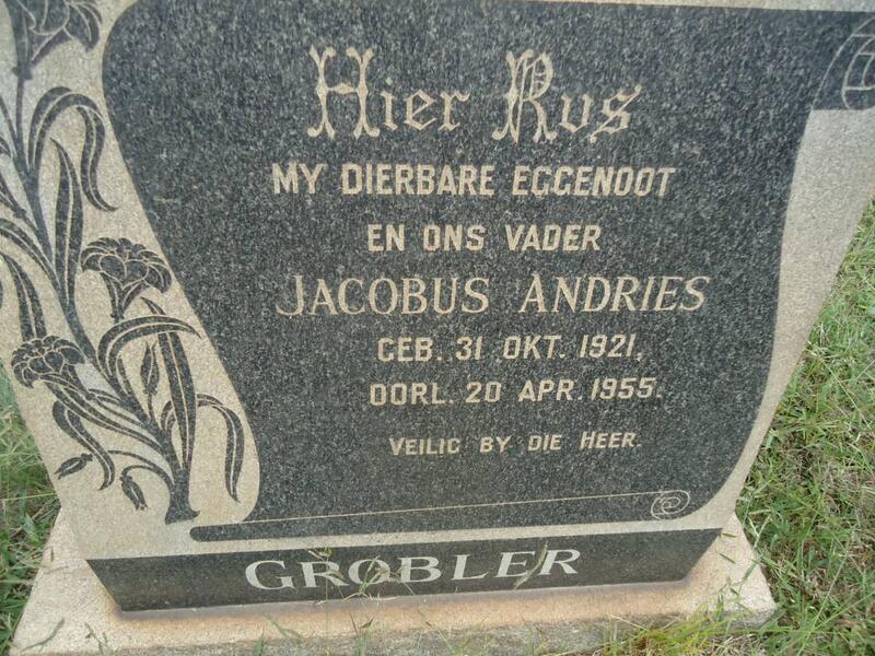 GROBLER Jacobus Andries 1921-1955