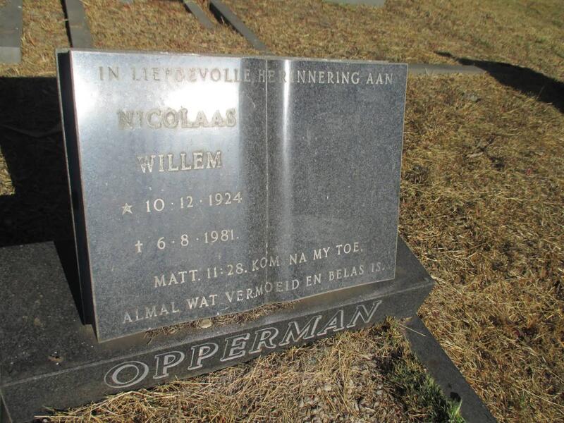 OPPERMAN Nicolaas Willem 1924-1981