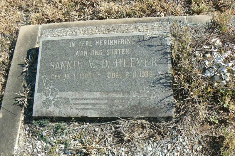 HEEVER Sannie, v.d. 1900-1936