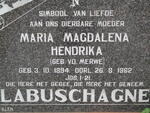 LABUSCHAGNE Maria Magdalena Hendrika nee V.D. MERWE 1894-1962