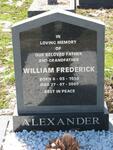 ALEXANDER William Frederick 1930-2005