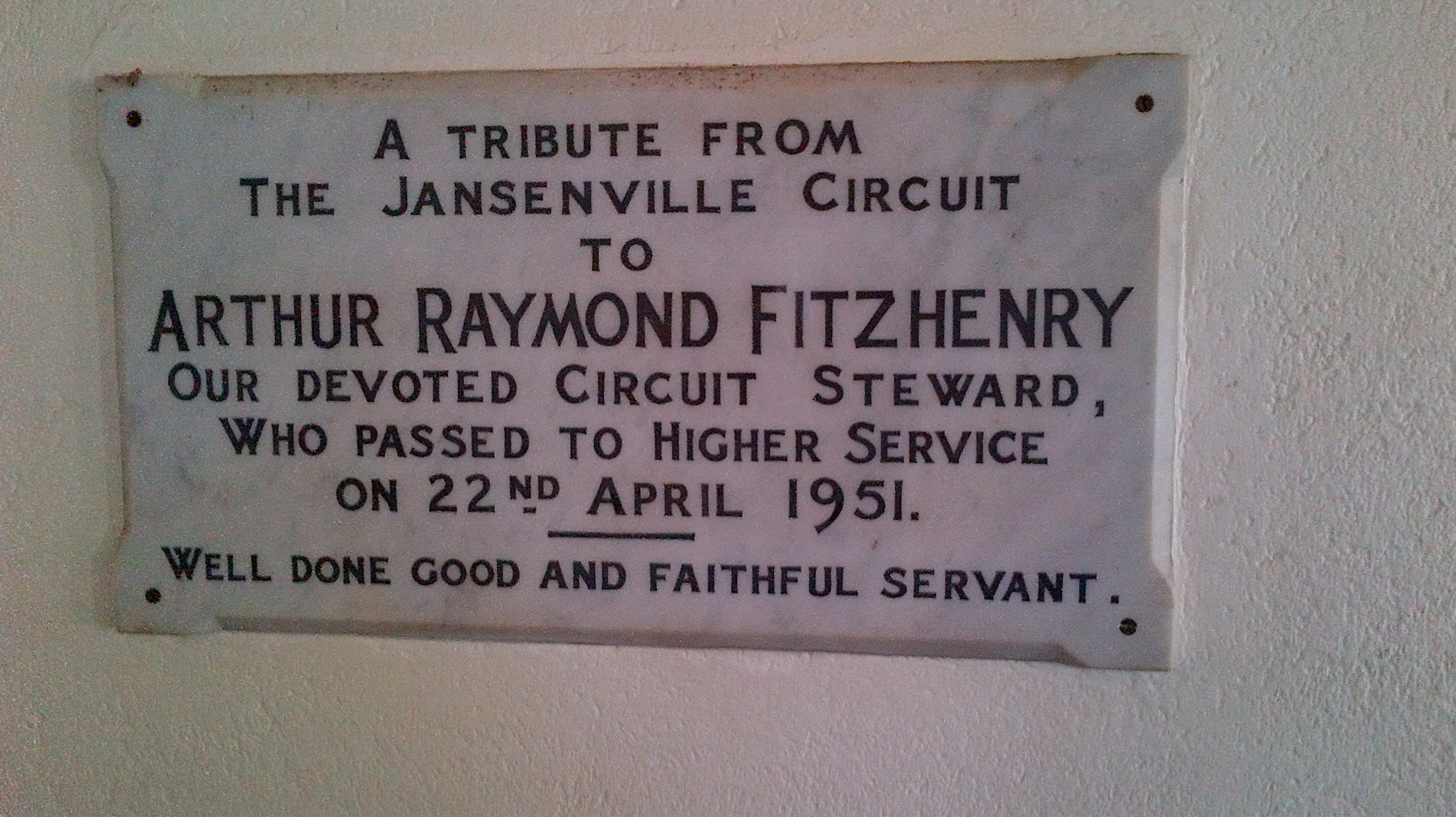 FITZHENRY Arthur Raymond -1951