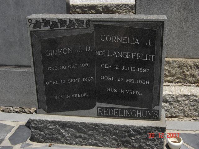 REDELINGHUYS Gideon J.D. 1891-1967 & Cornelia J. LANGEFELDT 1897-1989