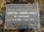 KRUGER Christina Johanna nee LABUSCHAGNE 1889-1973
