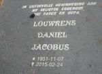 GOUWS Louwrens Daniel Jacobus 1951-2015 & Maria Catharina 1955-