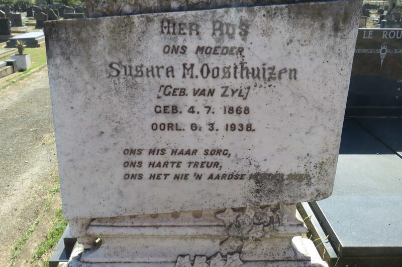 OOSTHUIZEN Susara M. nee van ZYL 1868-1938